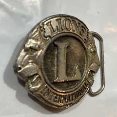 LIONS CLUB INTERNATIONAL BELT BUCKLE 1015 Heavy Metal 3”Buckle Lion Face Vintage