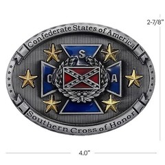 Sothern Cross Of Honor Metal Belt Buckle SCA Blue Cross