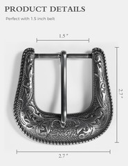 Western Belt Buckle for Men & Women – 1.5&Prime; Replacement Cowboy Buckle for Leather