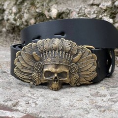 Mens Belt Buckle « APACH » Solid Handmade Brass Buckle Vintage Viking Brass Buckle