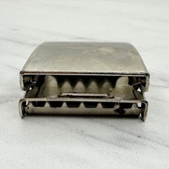 Silver Tone Web Clamp Military Style Slide Belt Buckle Simple Basic Unisex