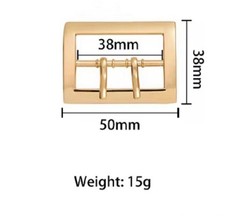 Sam Browne Replacement Belt Buckle Gold 38mm Passthrough 50mm x 38mm Fits 1.5”