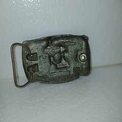 Vintage Buckles of America Masterpiece Western Dancing Belt Buckle USA Cowboy