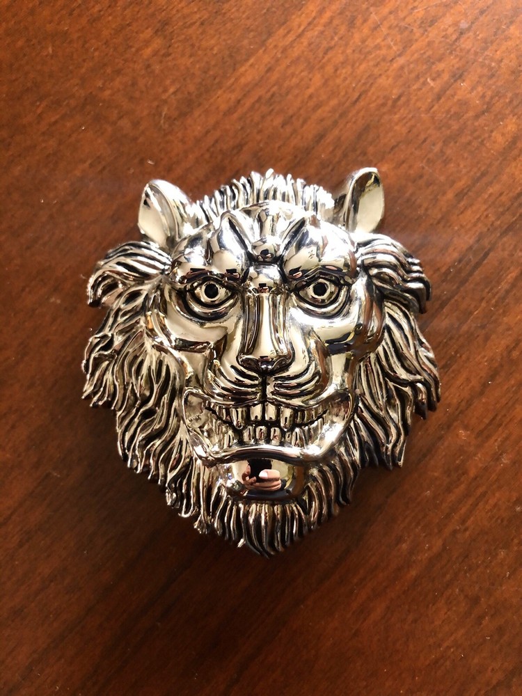 3D Roman Fountain Lion Head Face Animal Metal Unisex Men’s Belt Buckle