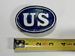 Vintage US belt buckle SOLID BRASS western REPRO replica US ARMY Painted
