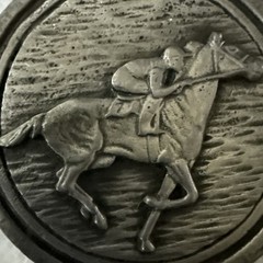 Vintage Round Horse and Rider Belt Buckle 2.5in HTF
