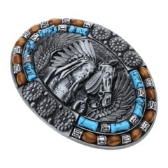 Western Horse Pattern Belt Buckles Detachable Creative Unisex Buckles Belt