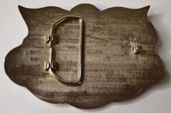 TEXAS LONE STAR BULL HORNS METAL BELT BUCKLE