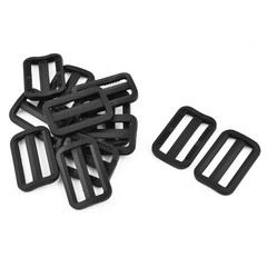 Plastic Adjustable Backpack Bag Belt Glide Buckle 38mm Strap Width 12 Pcs