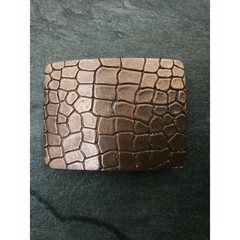 Croco Look Antique Copper Belt Buckle – Modern Minimal Design with Reptile Look