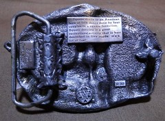 Belt Buckle – Square Dancing Couple Flanked by Musical Instruments – Siskiyou Bu