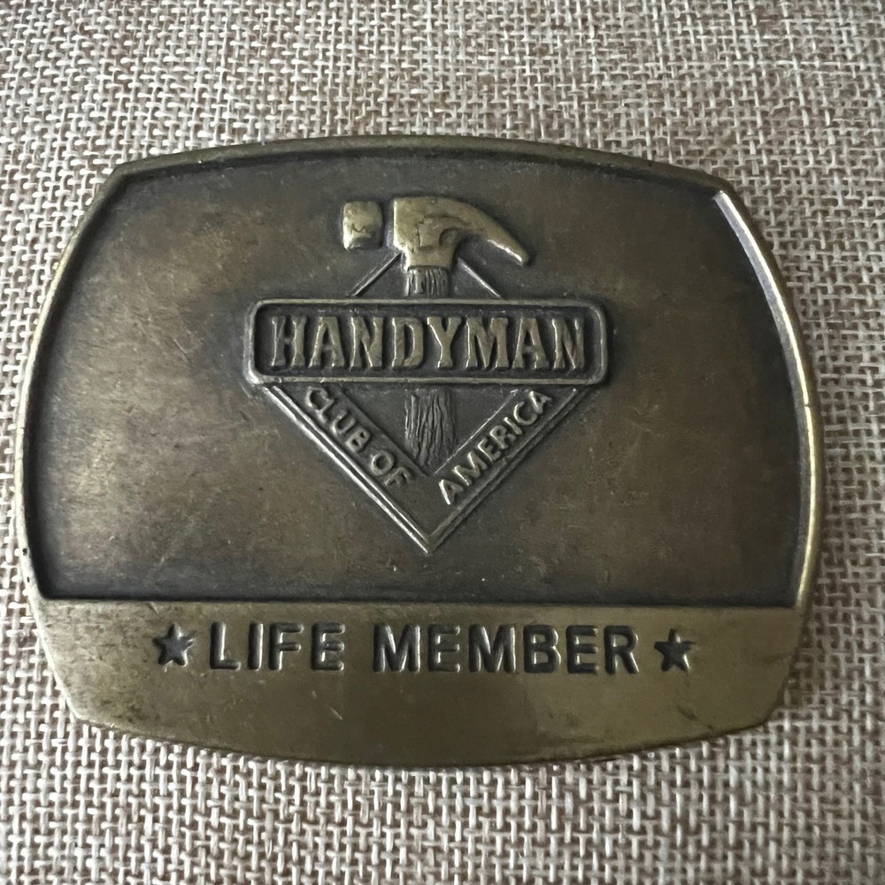 Vintage 1996 Handyman Club of America Life Member Belt Buckle One Size Americana