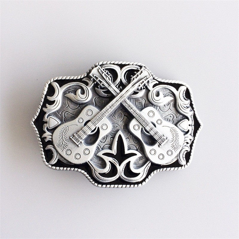 Men Belt Buckle Western Rope Cross Guitar Music Belt Buckle also Stock in US