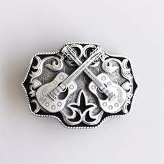 Men Belt Buckle Western Rope Cross Guitar Music Belt Buckle also Stock in US