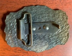 Vintage Livingston Wells Co. Foreign & Domestic Gold Dealers Belt Buckle Boat