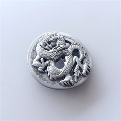 Men Belt Buckle Red Rhinestone Eye Classic Dragon Belt Buckle
