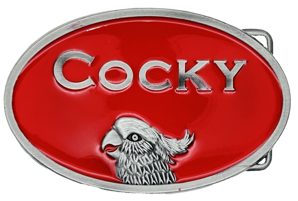 Cocky Rooster Red Classic Western Enameled Animal Belt Buckle