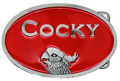 Cocky Rooster Red Classic Western Enameled Animal Belt Buckle