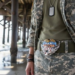 NEW Men Silver Belt Buckle Skull Wings Skeleton USA Army American Eagle Bloody