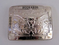 Clint Orms « Longhorn Steer » Buckaroo Ball Santa Fe 2001 Belt Buckle