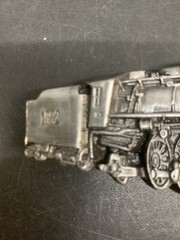 Vintage 1978 Bergamot Brass Works Large Metal Locomotive Train Belt Buckle USA
