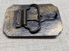 vintage 1970s belt buckle DUCKS duck hunting SOLID BRASS cowboy WESTERN