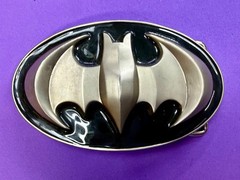 Batman DC Comics Superhero S07 Black & Silver Color Used Oval Belt Buckle