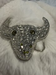 New Belt Buckle Western style Cowboy Green Eye Studded Bull Rodeo