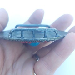 Southwestern Concho Belt Buckle Slide Faux Turquoise Coral Beaded Round Western
