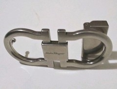 AUTH. SALVATORE FERRAGAMO SILVER GANCINI BELT BUCKLE FOR 1.3&Prime; WIDE BELT STRAP