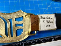 Initial Letter D Calligraphy Style Cutout Large Gold Color Belt Buckle