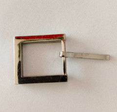 Classic Silver Belt Buckle 4 x 3.5 cm ,Used, Great for Belt Making or Collection