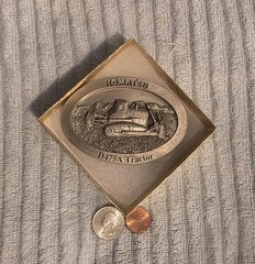 Vintage 1997 Metal Belt Buckle, Komatsu, D475A Tractor, Bulldozer, Construction
