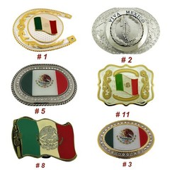 Mexico Flag Mexican Country Belt Buckle Western Cowboy Cowgirl Rodeo Mens Womens