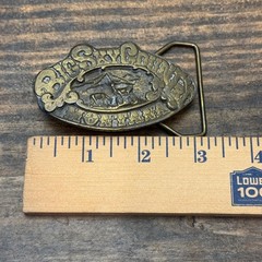 Montana Big Sky Country Brass Belt Buckle VTG USA 1976 Adezy Denver Brassworks