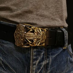 Belt buckle Thor&rsquo;s Hammer, Scandinavian Old Norse Mjolnir solid brass buckle