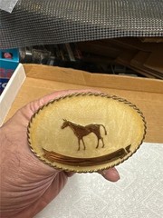 Vintage German Silver Horse Belt Buckle