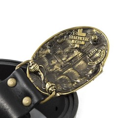 Brass belt buckle Frigate, Sailship buckle, Brigantine, Barque, Warship buckle