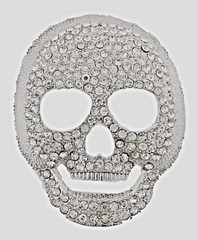 Skull Belt Buckles Men Women Rhinestones Vintage Silver Metal Pirate Skeleton
