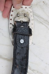 Silver Toned Metal Bull Steer Cow Head Face Belt Buckle & Leather Belt