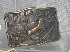 Vtg Outdoorsman Hunter Animal Themed Belt Buckle Lot Of 3 Deer Steer & Horse