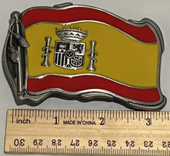 Spain Spanish Country Flag Belt Buckle Multi-Colored Western Cowboy Cowgirl
