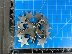 Eleven Five Pointed Star Cutout Silver Color Western Style LARGE Belt Buckle