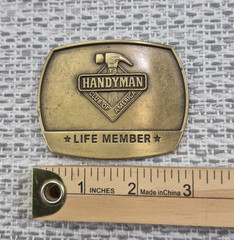 Vintage 1996 Handyman Club Of America Belt Buckle Mens Gold Life Member Western