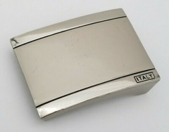 Silver Tone 2.5&Prime; x 1.75&Prime; Belt Buckle Square Marked ITALY for 40cm Belt or 1 5/8&Prime;