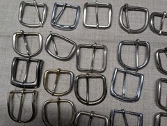 vintage 30 PC LOT western BELT BUCKLES chrome COWBOY rodeo 1.5&Prime; metal steel
