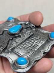 vintage NATIVE AMERICAN belt buckle INDIAN navajo SOUTHWESTERN cowboy