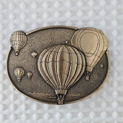 Vintage Belt Buckle Hot Air Balloon Award Design Metals Solid Brass Never Used