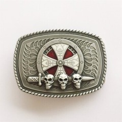 Vintage Enamel Celtic Shield Skull Sword Belt Buckle Gurtelschnalle