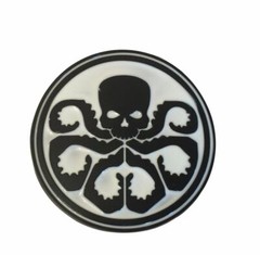 Captain America Black & White Hydra Logo Enamel Metal Belt Buckle